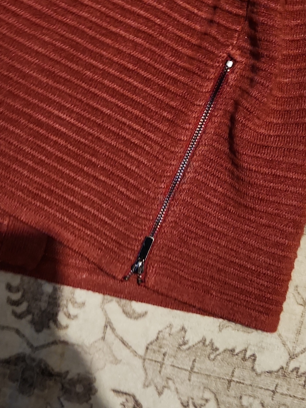 Society Rust Open-Front Ribbed Women's Cardigan - Picture 4 of 5